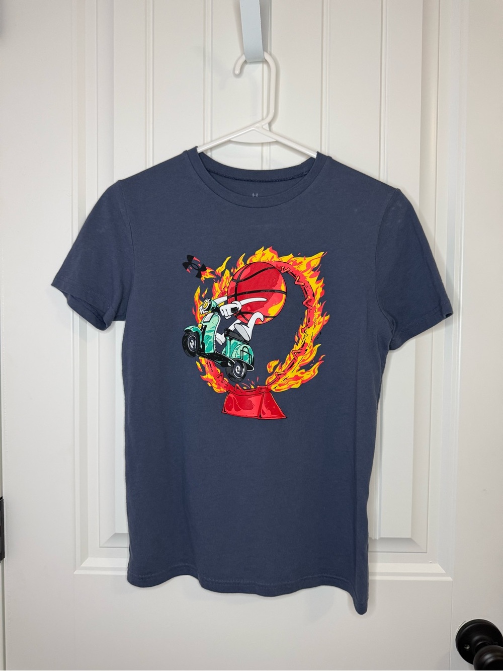 Under Armor Graphic Tee Flaming Basketball Design
